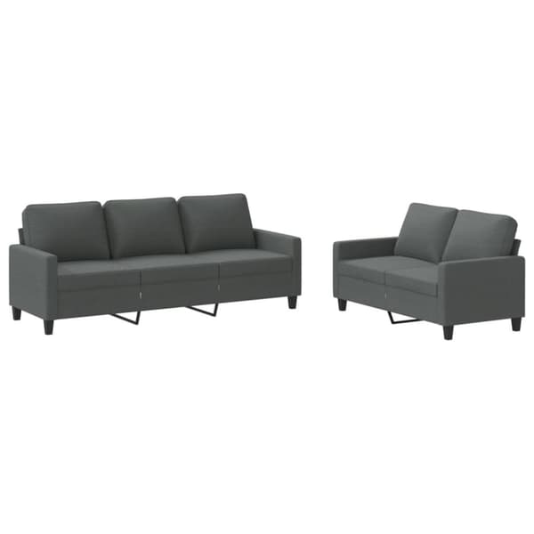 vidaXL sofasæt 2 dele med hynder stof mørkegrå