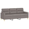 Miniatyrbild 3 av 7: vidaXL 3-sitssoffa med fotpall taupe 180 cm tyg