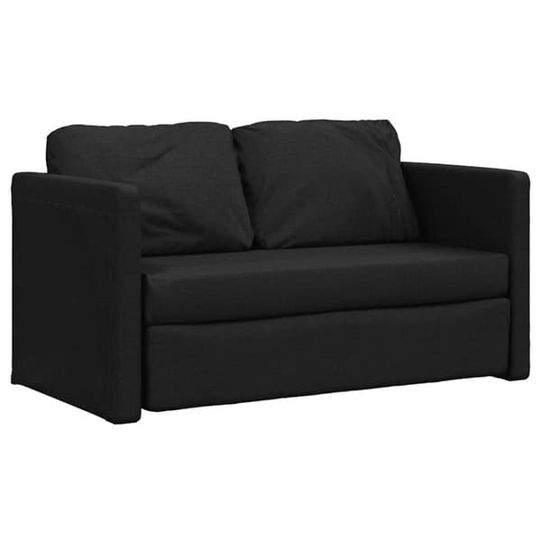vidaXL Golvbäddsoffa 2-i-1 svart 112x174x55 cm tyg