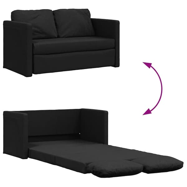 vidaXL Golvbäddsoffa 2-i-1 svart 112x174x55 cm tyg