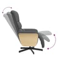 Miniatyrbild 5 av 11: vidaXL Massagefåtölj med fotstöd mörkgrå tyg