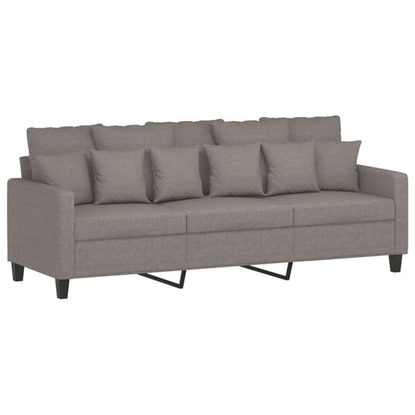 vidaXL 3-sitssoffa med fotpall taupe 180 cm tyg