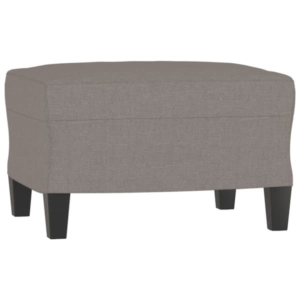 vidaXL 3-sitssoffa med fotpall taupe 180 cm tyg