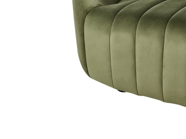 2-sitssoffa Vilstol Mörkgrön sammet Modern retrodesign Puffad sits Låg rygg