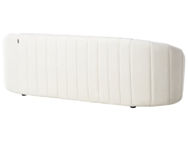 3-sits soffa Off-White sammet modern retro design tuftad sits låg rygg