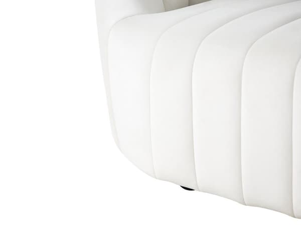 2-sitssoffa Vilstol Off-White sammet Modern retrodesign Puffad sits Låg rygg