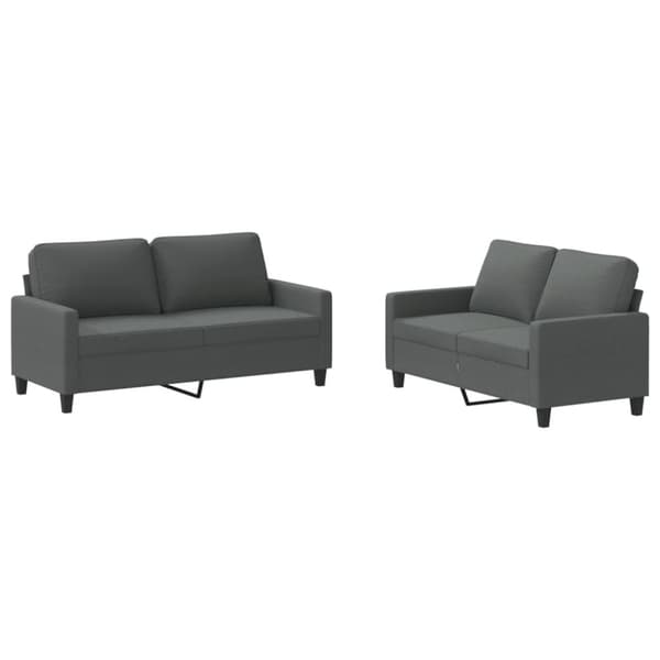 vidaXL sofasæt 2 dele med hynder stof mørkegrå