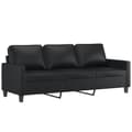 Miniatyrbillede 1 af 8: vidaXL 3-personers sofa 180 cm kunstlæder sort