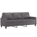 Miniatyrbillede 4 af 7: vidaXL 3-personers sofa med fodskammel 180 cm kunstlæder grå