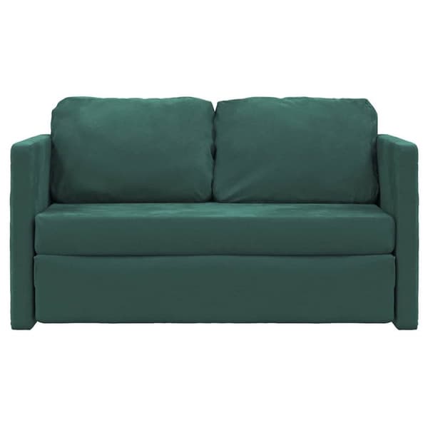 vidaXL 2-i-1 sovesofa 122x204x55 cm velour mørkegrøn