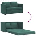 Miniatyrbillede 9 af 11: vidaXL 2-i-1 sovesofa 122x204x55 cm velour mørkegrøn