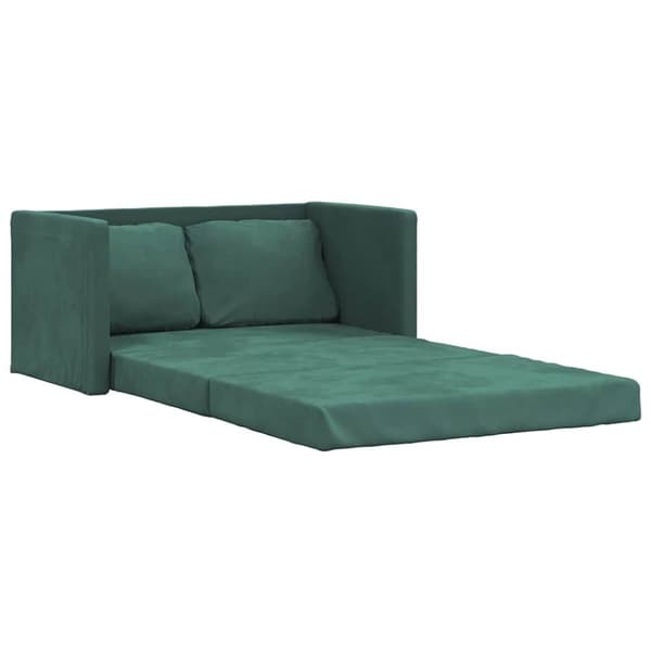 vidaXL Golvbäddsoffa 2-i-1 mörkgrön 122x204x55 cm sammet