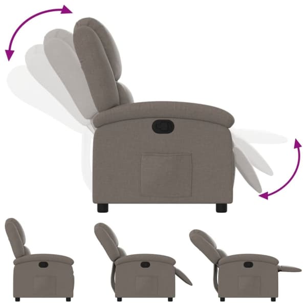 vidaXL Reclinerfåtölj taupe tyg