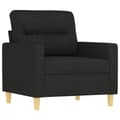 Miniatyrbillede 3 af 10: vidaXL sofasæt 3 dele med puder stof sort