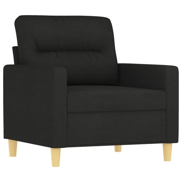 vidaXL sofasæt 3 dele med puder stof sort
