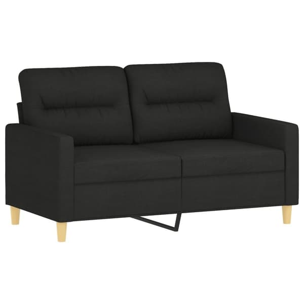 vidaXL sofasæt 3 dele med puder stof sort
