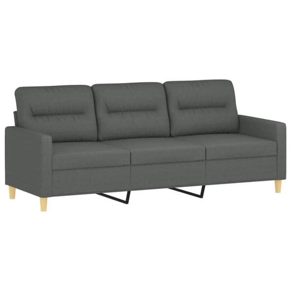 vidaXL sofasæt 3 dele med puder stof mørkegrå