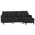 Miniatyrbillede 3 af 7: vidaXL 3-personers sofa med fodskammel 180 cm sort