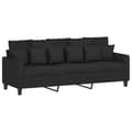 Miniatyrbillede 4 af 7: vidaXL 3-personers sofa med fodskammel 180 cm sort