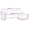 Miniatyrbillede 7 af 7: vidaXL 3-personers sofa med fodskammel 180 cm sort