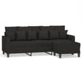 Miniatyrbillede 2 af 7: vidaXL 3-personers sofa med fodskammel 180 cm sort