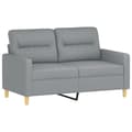 Miniatyrbillede 3 af 6: vidaXL sofasæt 2 dele med hynder stof lysegrå
