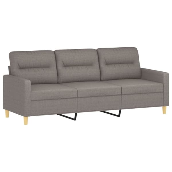 vidaXL Soffgrupp med kuddar 3 delar taupe tyg