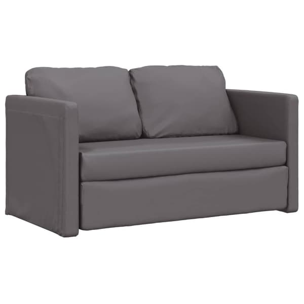 vidaXL Golvbäddsoffa 2-i-1 grå 112x174x55 cm konstläder