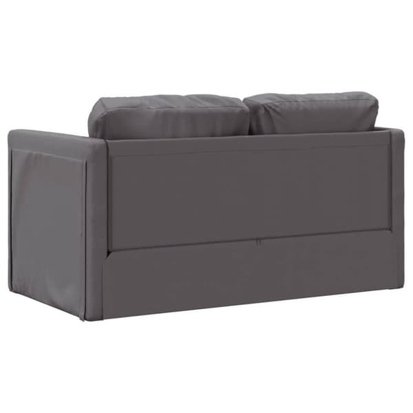 vidaXL Golvbäddsoffa 2-i-1 grå 112x174x55 cm konstläder