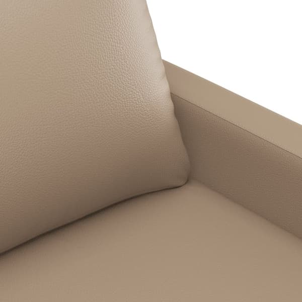 vidaXL Soffgrupp med dynor 4 delar cappuccino konstläder