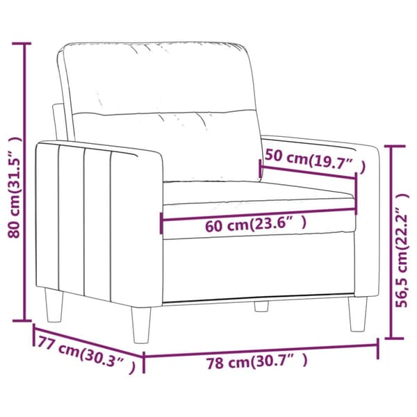 vidaXL lænestol 60 cm stof sort