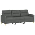 Miniatyrbillede 4 af 8: vidaXL 3-personers sofa med pyntepuder 180 cm stof mørkegrå