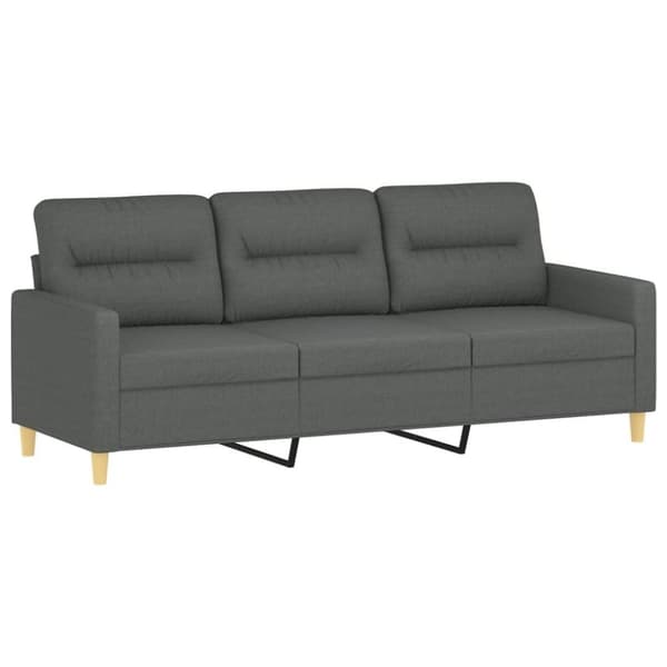 vidaXL 3-personers sofa med pyntepuder 180 cm stof mørkegrå