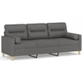 Miniatyrbillede 2 af 8: vidaXL 3-personers sofa med pyntepuder 180 cm stof mørkegrå