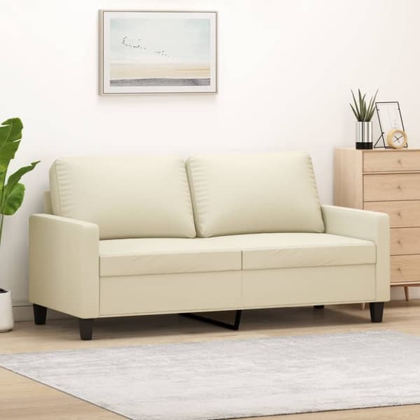 vidaXL 2-personers sofa 140 cm kunstlæder cremefarvet