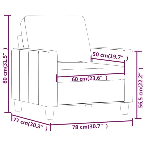vidaXL lænestol 60 cm kunstlæder Cappuccino