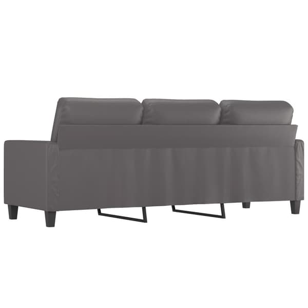 vidaXL 3-sitssoffa grå 180 cm konstläder