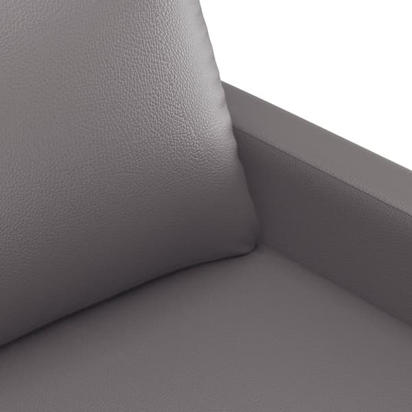 vidaXL 3-sitssoffa grå 180 cm konstläder