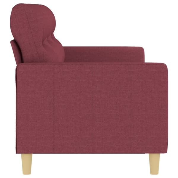 vidaXL 3-sitssoffa vinröd 180 cm tyg