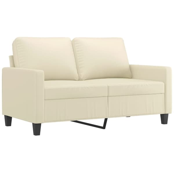 vidaXL 2-sitssoffa gräddvit 120 cm konstläder