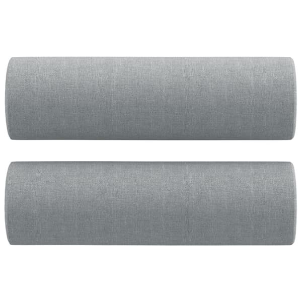 vidaXL 2-sits soffa med prydnadskuddar ljusgrå 120 cm tyg