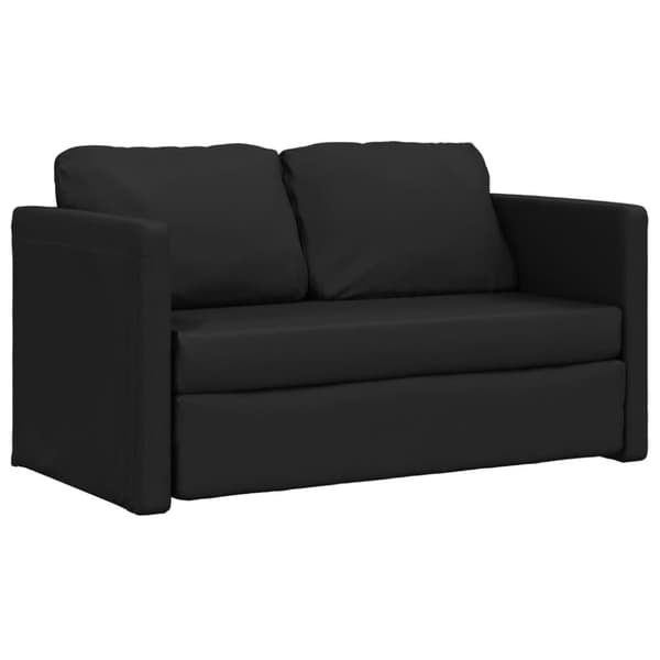 vidaXL Golvbäddsoffa 2-i-1 svart 112x174x55 cm konstläder
