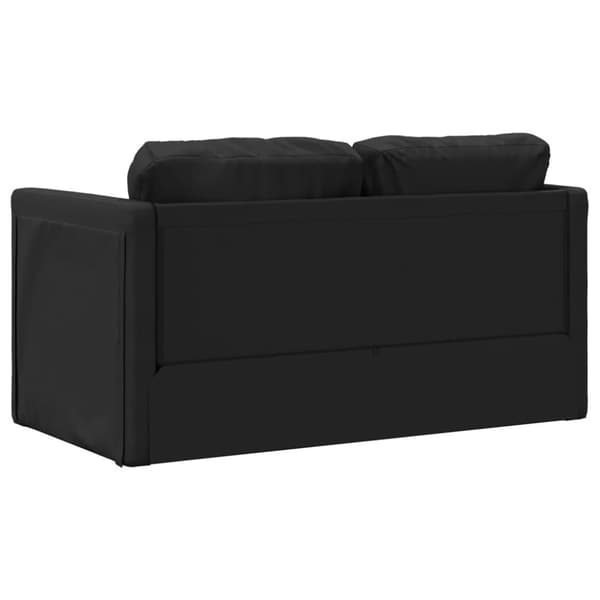vidaXL Golvbäddsoffa 2-i-1 svart 112x174x55 cm konstläder