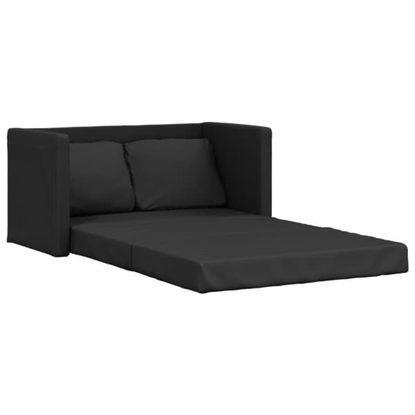 vidaXL Golvbäddsoffa 2-i-1 svart 112x174x55 cm konstläder