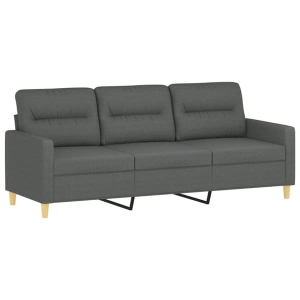 vidaXL sofasæt 3 dele med hynder stof mørkegrå