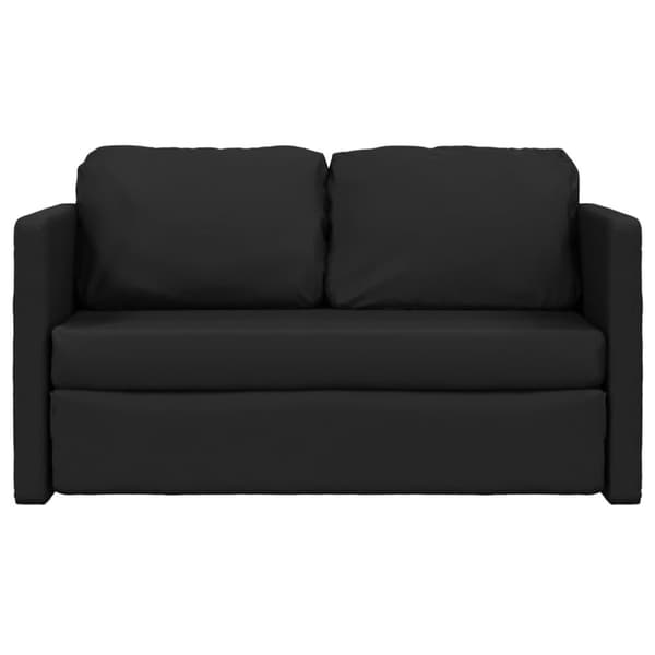 vidaXL 2-i-1 sovesofa 112x174x55 cm kunstlæder sort