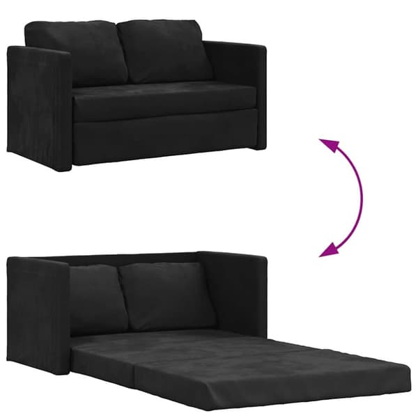 vidaXL 2-i-1 sovesofa 122x204x55 cm velour sort