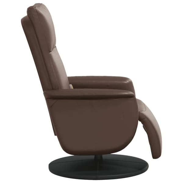 vidaXL Reclinerfåtölj med fotstöd brun konstläder