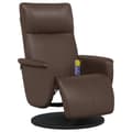Miniatyrbild 1 av 11: vidaXL Reclinerfåtölj med fotstöd brun konstläder