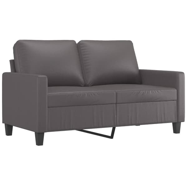 vidaXL sofasæt 2 dele med hynder kunstlæder grå